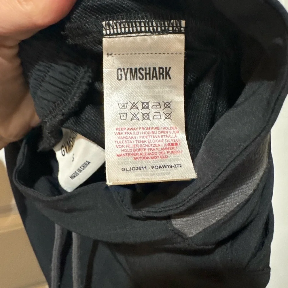 Gymshark Pants Mens Adult Small Black Athletic Windbreaker Logo Joggers